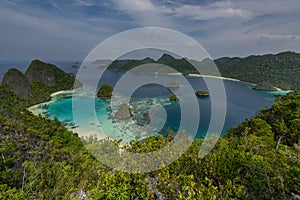 Panorama marine reserve Raja Ampat in New Guinea