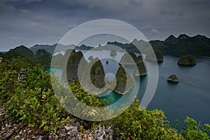 Panorama marine reserve Raja Ampat in New Guinea