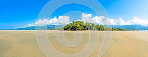 Panorama of Marino Ballena National Park in Uvita - Punta Uvita - Beautiful beaches and tropical forest at pacific coast of Costa