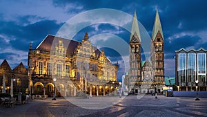 Panorama of Market square in Bremen, Germany