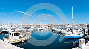 Panorama of the Marseille port.