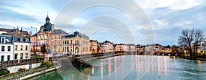 Panorama of Meaux town with the Marne river in France