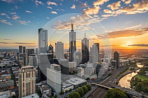 Panorama of Melbourne cityscape photo