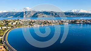 Panorama of the Messina strait and ganzirri lake