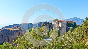 Panorama of Meteora with Monastery of Varlaam