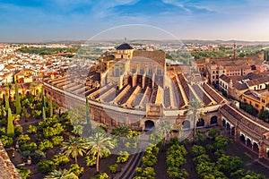 Panorama of Mezquita in Cordoba, Spain photo