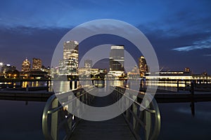 Panorama of Milwaukee at night