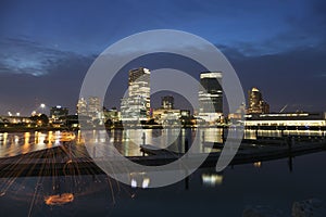 Panorama of Milwaukee at night