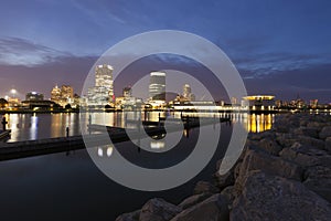 Panorama of Milwaukee at night