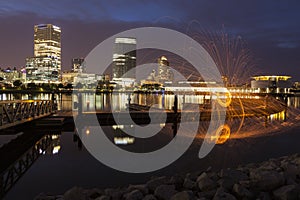 Panorama of Milwaukee at night