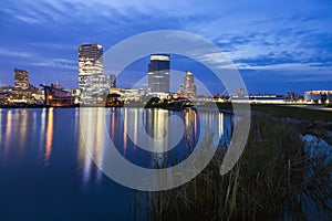 Panorama of Milwaukee at night