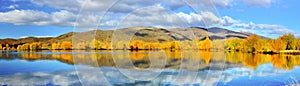 Panorama of mirror lake, New Zealand