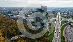 Panorama with modern high-rise residentals in Bratislava