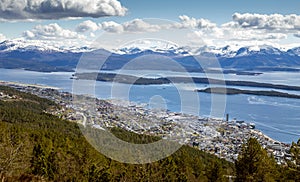 Panorama of Molde town, Norway photo