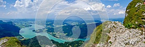 Panorama Mondsee from above in the Salzkammergut