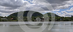 Panorama of Mont Saint-Hilaire, Quebec from across the Richelieu river