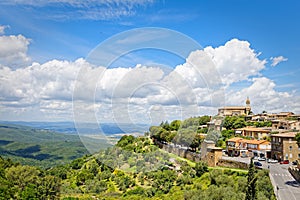 Panorama of Montalcino, in Tuscany, famous for its Brunello wine