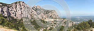 Panorama of Montserrat Monastery. Mountains. Catalonia. Spai