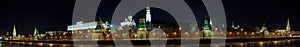 Panorama of Moscow Kremlin in winter night