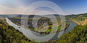 Panorama of the Moselle river valley as seen from the viewpoint