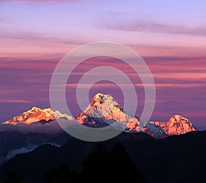 Panorama of mount Annapurna South, Nepal