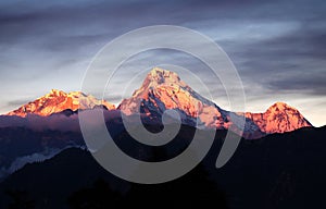 Panorama of mount Annapurna South, Nepal