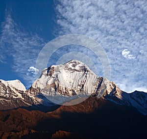 Panorama of mount Dhaulagiri - view from Poon Hill on Annapurna