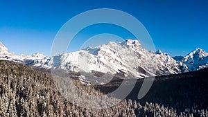 Panorama of Mount Faloria. Aerial picture in Cortina D`ampezzo, photo