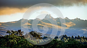 Panorama of Mount Kenya photo