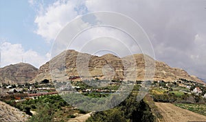 Panorama of the Mount of Temptation, Israel.