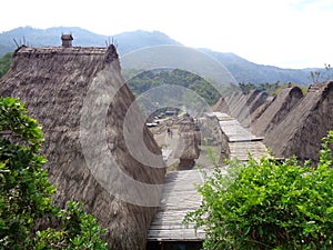 Panorama on the Mount village of Bena Bajawa