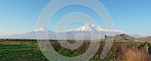 Panorama on mountain Ararat photo