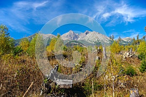 Panorama mountain autumn landscape