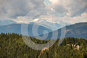Panorama of mountain Gerlitzen mountains of Carinthia in summer in the Austrian Alps