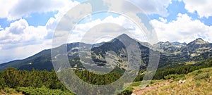 Panorama of mountain hill in National Park Pirin, Bulgaria
