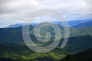 Panorama Mountain Landscape in the Blue Ridge Mountains, North Carolina