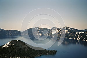 Panorama Mountain Landscape in Crater Lake national Park, Oregon