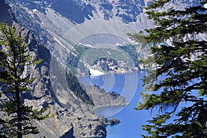 Panorama Mountain Landscape in Crater Lake National Park, Oregon