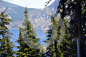 Panorama Mountain Landscape in Crater Lake National Park, Oregon