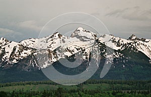 Panorama Mountain Landscape in Grand Teton National Park, Wyoming