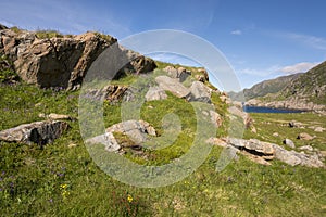 Panorama and mountain of nyksund in Norway