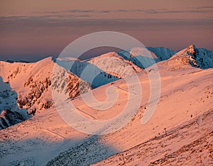 Panorama of the mountain range in the Low Tatras