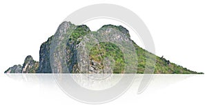 panorama mountain with tree isolate on white background