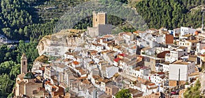 Panorama of mountain village Alcala del Jucar photo