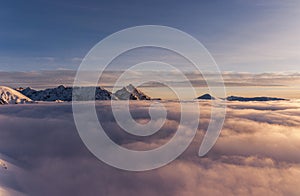 Panorama mountain winter landscape