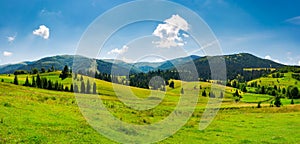 Panorama of mountainous landscape in summer