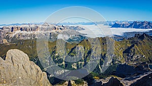 Panorama of the mountains in Italy. photo