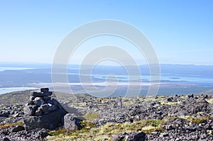 Panorama of mountains and lakes of the Kola Peninsula