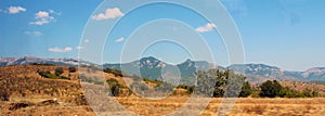 Panorama of mountains and sky