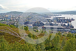 Panorama of Murmansk Commercial Seaport